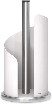 Produktbild von Küchenrollenhalter aus Edelstahl, matt, Rollenhalter für Küchenrolle (weiß)