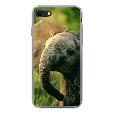 Produktbild von MuchoWow® Handyhülle Schutzhülle Hülle für iPhone SE 2022 Elefant - Grün - Tiere - Natur Silikon Softcase Handy Hülle - Schutzhülle