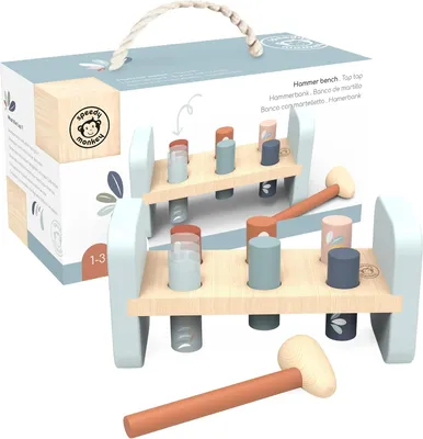 Productafbeelding van Hamerbank 21 - 5 x 11 cm kleurrijk - Houten speelgoed voor kinderen - Liefdevolle details - Leuk cadeau-idee