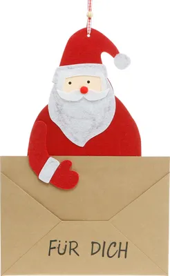 Produktbild von Weihnachtsmann Anhänger mit Brief für Geschenkideen und Dekoration, 4 Stück