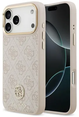 Productafbeelding van Guess 4G, strass-logo, MagSafe, hoesje voor Apple iPhone 18 Pro Max / 17 Pro Max, roze