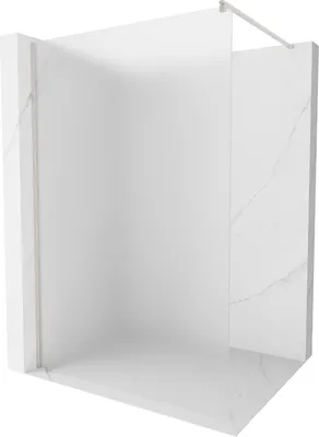 Image de Mexen Kioto Paroi de douche à l'italienne 140 x 200 cm, verre dépoli 8 mm, nickel brossé - 800-140-101-97-30