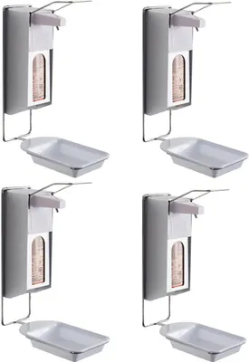 Produktbild von 4 Desinfektionsspender mit Abtropfschale | Alu/Kunststoff | 500 ml