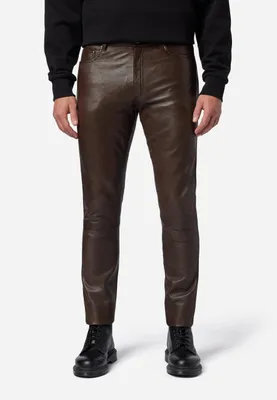 Immagine prodotto di Pantaloni uomo in pelle jeans Ricano SLIM FIT - Marrone / 32