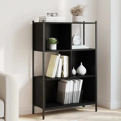 Obrázek produktu pro Maison Exclusive – Knihovna, černá, 72 x 28 x 109 cm, materiál: dřevovláknitá deska