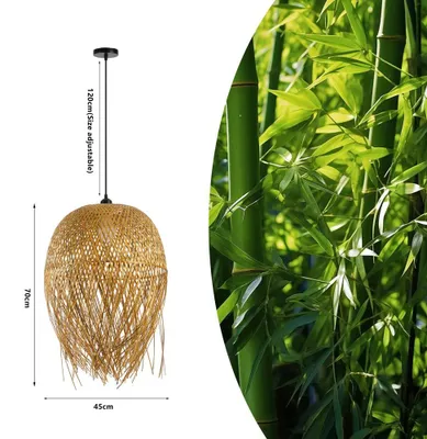Obrázok produktu pre Immax BOHO HILO dizajnové závesné svietidlo, priemer 45 cm. E27, bambus