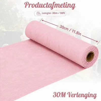 Obrázek produktu pro 30cm x 30m rukávový stůlrunner růžový stolní běžec roll ve světle růžový