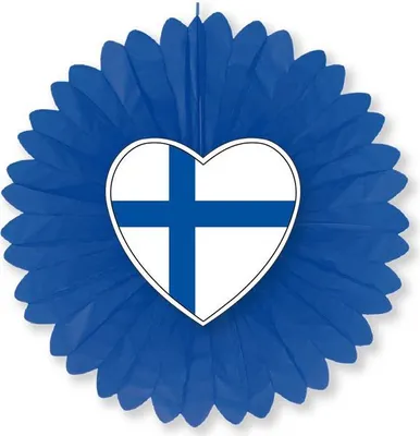 Produktbild von Dekofächer Finnland mit Herz, einseitig, 60 cm