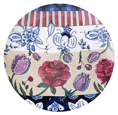 Imagen del producto de Heinen Delfts Blauw – Plato decorativo para pared, "Siete Rosas", Colección Heritage