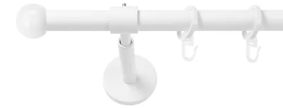 Produktbild von SN Deco Gardinenstange Straßburg, 19 mm, 1-läufig, Stahl, Komplett-Set mit Ringen, geschlossener Träger, 300 cm, weiß