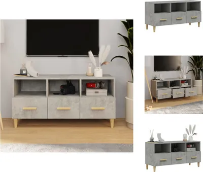 Produktbild von vidaXL TV-Schrank Betongrau 102x36x50 cm Holzwerkstoff -  TV-Möbel