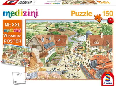 Produktbild von Schmidt Spiele Entdecke Den Bauernhof Medizini, 150 Teile, Kinderpuzzle, Kinder Puzzle, Steckpuzzle, Puzzlemotiv, 56291