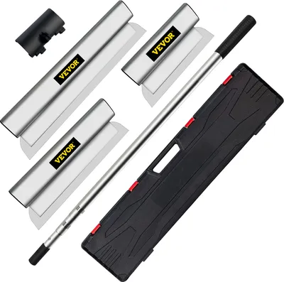 Produktbild von VEVOR Dekorspachtel Set 25 cm / 40 cm/ 60 cm Breitspachtel, 0,89 - 2 m Klingenlänge Trockenbau Flächenspachtel, 0,5 mm Klingenstärke Fassadenspachtel aus Edelstahl, ergonomischer Griff Gipserspachtel
