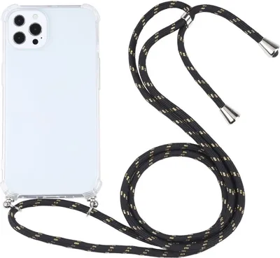 Produktbild von König Design Hülle kompatibel mit Apple iPhone 13 Pro Kunststoff Handykette Cover - Case Handyhülle Schwarz
