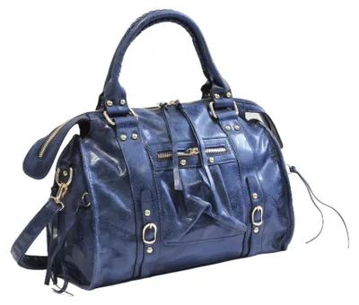 Produktbild von irisaa Vintage Damen Handtasche, Schultertasche und Umhängetasche mit Abnehmbarem Gurt, Quasten, Schnallen und Reißverschluss