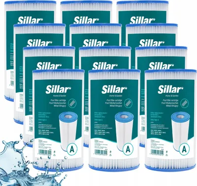 Produktbild von Sillar 12 Stück Poolfilter – für Intex & Bestway Filterpumpe Ersatz Typ A C III