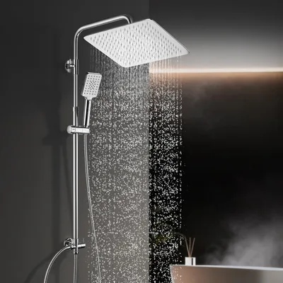 Imagen del producto de Sistema de ducha de acero inoxidable, ducha de lluvia, sin grifo, para baño