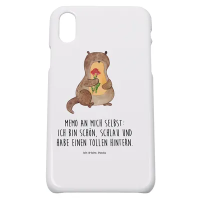 Produktbild von Mr. & Mrs. Panda Iphone 10 Handyhülle Otter Blumenstrauß - Weiß - Geschenk, Seeotter, Süß, X, Selbstvertrauen, Hülle, Handy, Positiv, Cover, Achtsamkeit