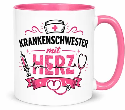 Productafbeelding van Koffiemok - Met hartmotief en tekst - Voor zorgpersoneel - 350 ml