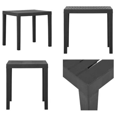 Produktbild von vidaXL Gartentisch Grau 79x65x72 cm Kunststoff - Gartentisch - Gartentische - Tisch - Tische