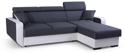Produktbild von Masseno Ecksofa PALAZZO mit Schlaffunktion L-Form, Sofa mit Bettkasten, Wohnzimmersofa, Couch, Soffa, Bettsofa, Couchgarnitur- Grau, INARI 94+MADRYT 920