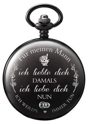Productafbeelding van Solidchoice - Zakhorloge met Gravure en Ketting voor Heren Zwart