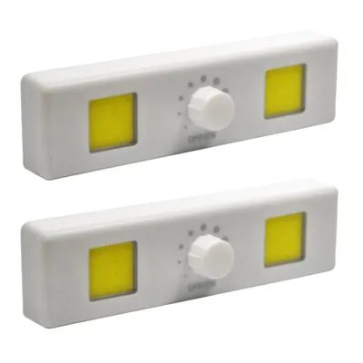 Immagine prodotto di 2 lampade LED COB a batteria universali, dimmerabili, per armadietti, da incasso, per armadietti da cucina