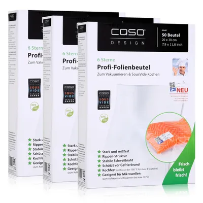 Produktbild von Caso Profi- Folienbeutel 20x30cm / 50 Beutel für Vakuumierer Caso (3er Pack)