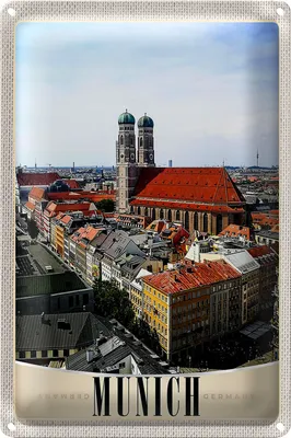 Produktbild von Blechschild Reise 18x12cm München Deutschland Stadt Kirche Stadt