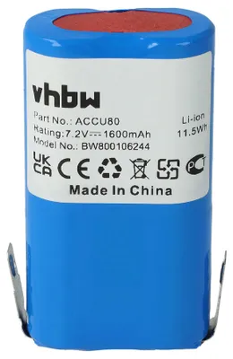 Produktbild von vhbw Akku Ersatz für 171062117682, 8802-00.640.00, Accu80 für Grasschere, Strauchschere Heckenschere Gartengeräte (1600mAh 7,2V Li-Ion)
