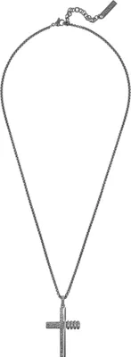 Police PEAGN0078802 Herrenkette Crosstone Edelstahl Kreuz Schwarz 1