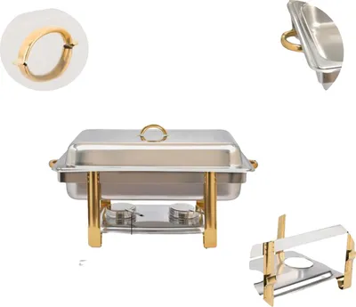 Produktbild von Chafing Dish, Edelstahl, 2,38 Gallonen, abnehmbare Brennstoffhalter, langlebige Konstruktion, einfache Reinigung