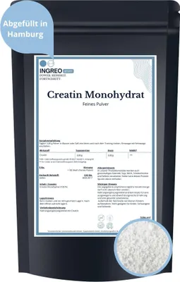 Produktbild von Creatin Monohydrat  Feines Pulver (>100 Mesh) – 1kg