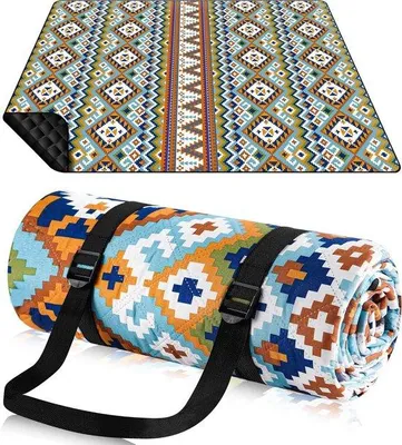 Produktbild von Strandfestes Campingmatten XXL-Modell 200 x 200 cm, Waschbar und mit Tragegriff für 4-6 Personen bei Outdoor-Ausflügen