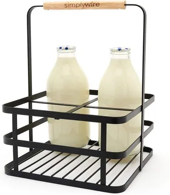 Obrázok produktu pre Stojan na fľaše vína – vintage štýl – čierna farba
