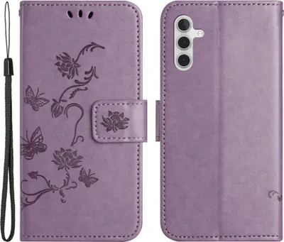 Produktbild von Samsung Galaxy S25 / S24 Hülle - Coverup Blumen & Schmetterlinge Klapphülle - Lila