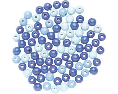 Produktbild von Glorex Holzperle blau mix 15 mm - 14 Stück