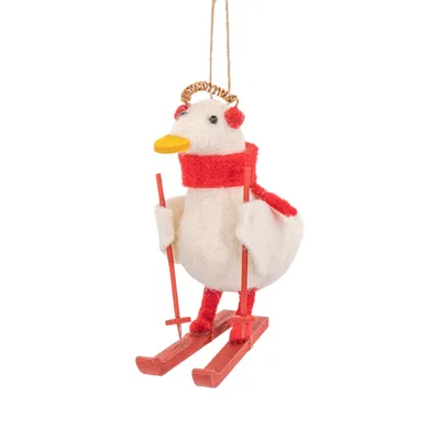 Produktbild von Gans auf Skiern Filz Weihnachthänger – Sass & Belle
