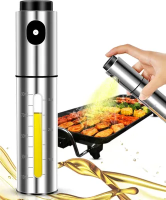 Image de Pulvérisateur d'huile pour la cuisine, 100 ml, en acier inoxydable, pour friteuse à air et barbecue