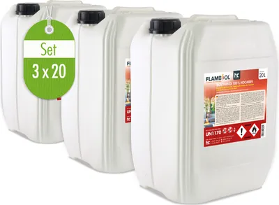 Produktbild von 3x 20 L FLAMBIOL® Bioethanol 100% Hochrein
