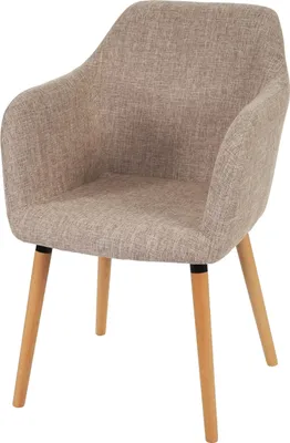 Obrázek produktu pro Jídelní židle Malmö T381, židle kuchyňská židle, retro design 50. let  textil, krémová/šedá, světlé nohy