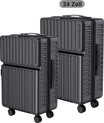 Image de Set de bagages, matériau ABS durable, cadenas TSA, noir