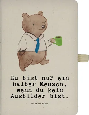 Produktbild von Mr. & Mrs. Panda Tagebuch Ausbilder Herz - Transparent - Geschenk, Lustig, Skizzenbuch, Tutor, Adressbuch, Notizheft A5, notizbuch, Witzig, Spruch, Journal, Beruf