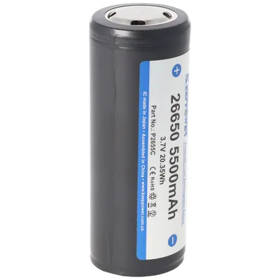 Produktbild von Keeppower 26650 Li-Ion Akku 5500mAh, 3,6V bis 3,7V, Maße 69,9x26,5mm PCB geschützt