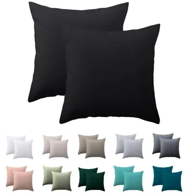 Produktbild von Kissenbezug 80x80 cm 2er Set Schwarz Mikrofaser