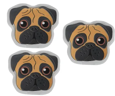 Produktbild von Handwärmer Mops 3er Set – wiederverwendbare Taschenwärmer