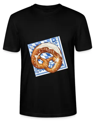 Produktbild von Spreadshirt Brezel Motiv   Uni Bio T-Shirt, XXL, Schwarz