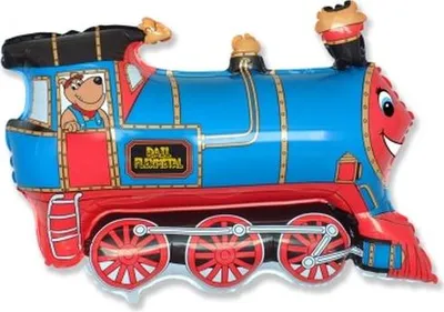 Image de Ballon en aluminium FX 24 pouces - « Train » (bleu), 1 pièce