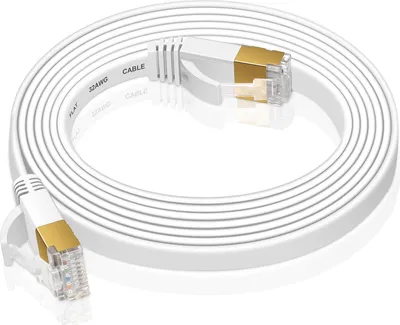 Immagine prodotto di VERCO 20m CAT 7 cavo di rete cavo patch cavo piatto RJ45 PC LAN cavo Ethernet piatto bianco