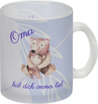 Produktbild von Oma hab dich immer lieb Glas Tasse Besonders geeignet als Geschenk für Omas zum